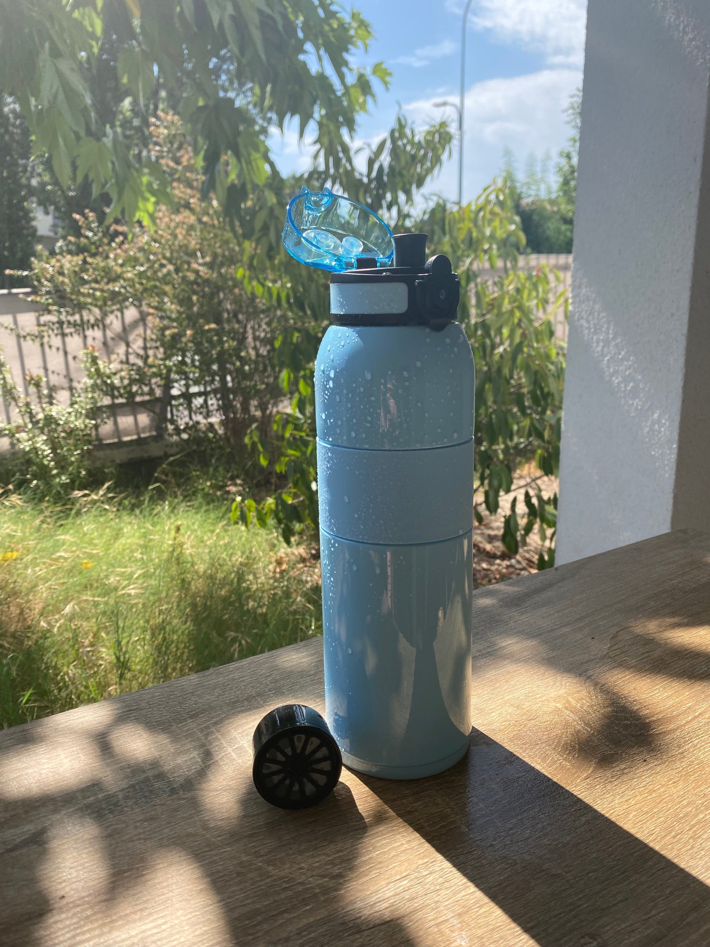 Bouteille filtrante inox 800ml coloris Noir